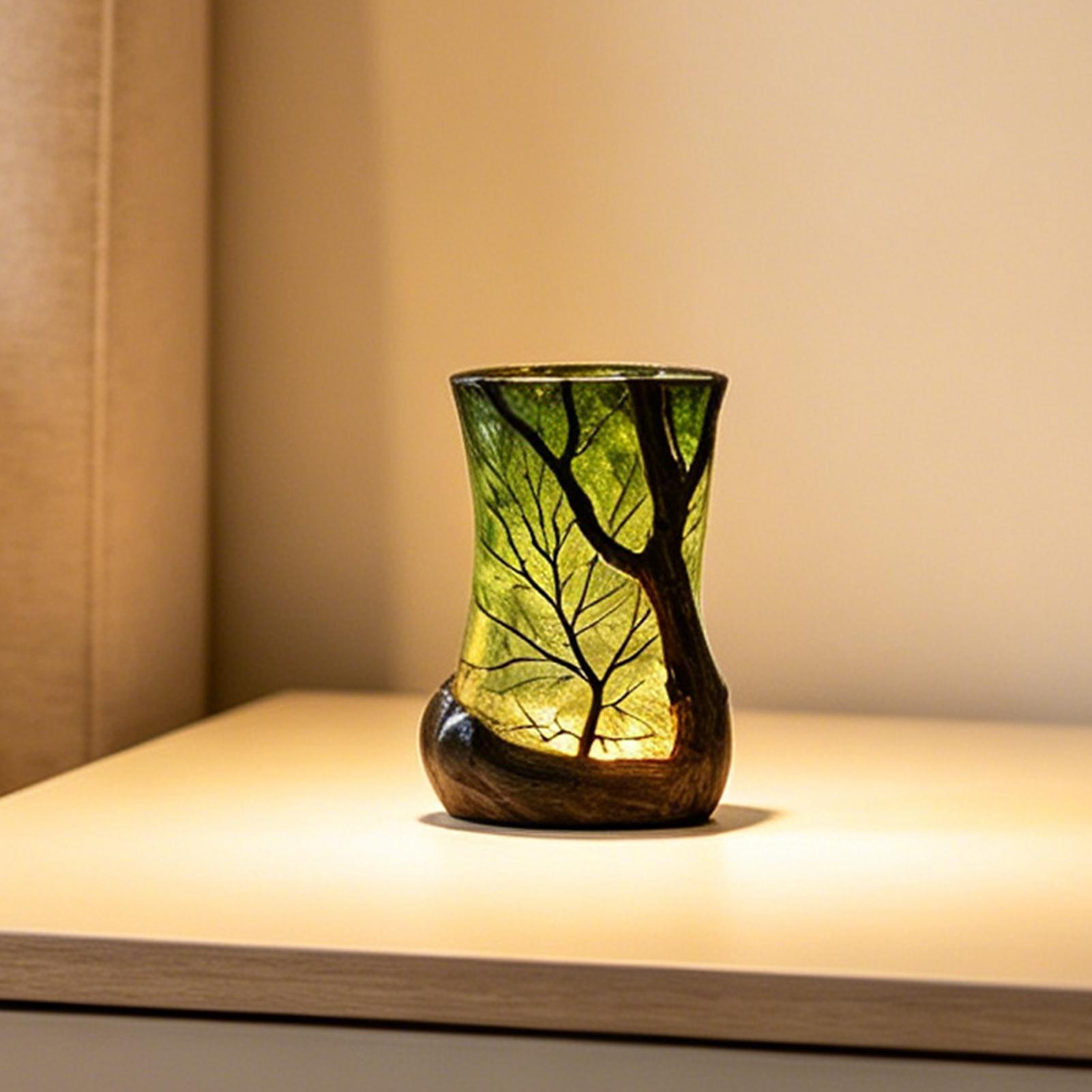 Desk Setup Desk - Bedside Table Lamp Forest Nightlight Decorative