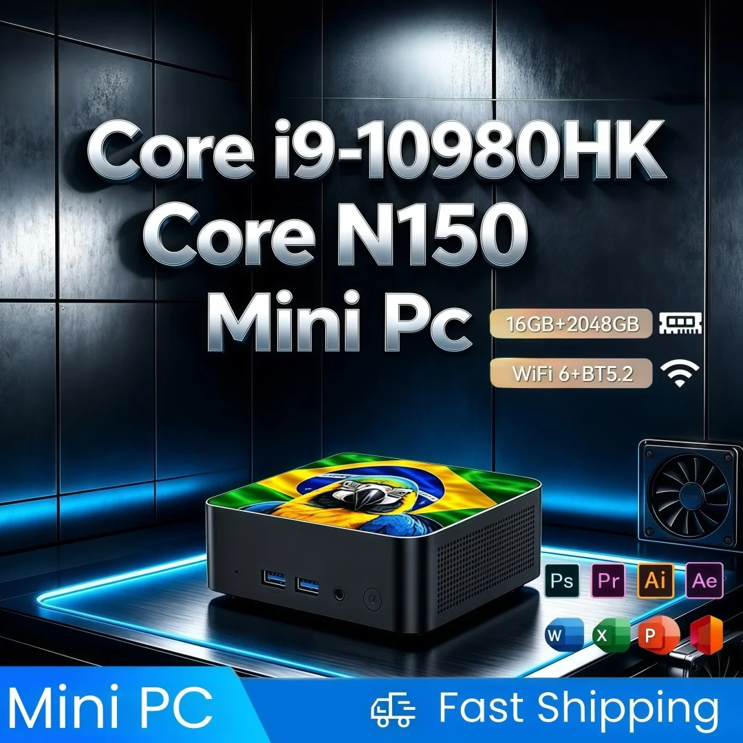 Desk Setup In Office - Mini PC I9‑10980HK Core N150 16GB