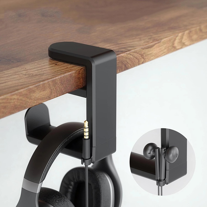 Desk Setup Organization - Universal Desktop 360° Rotating Headphone Stand