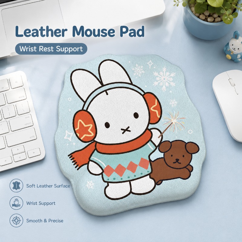 Anime Miffy Leather Mouse Pad  - Desk Setup Designer ulasan dan harga
