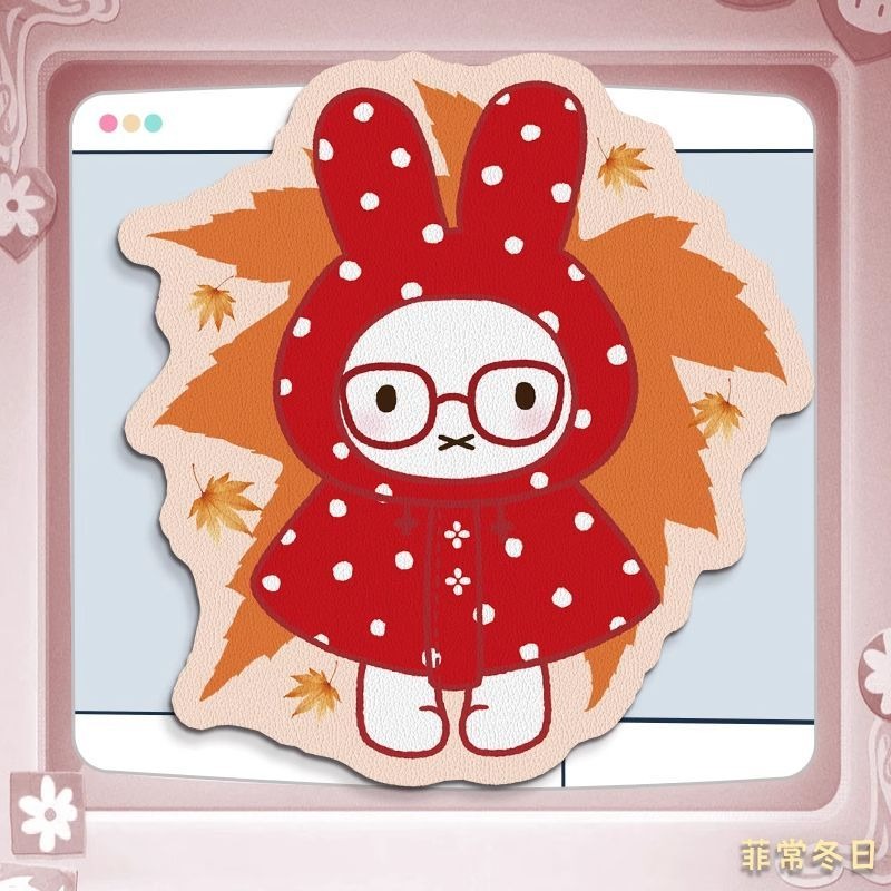 Anime Miffy Leather Mouse Pad  - Desk Setup Designer ulasan dan harga