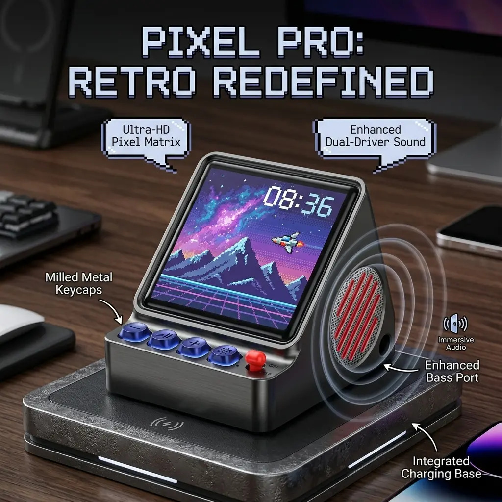 Retro Pixel Art Programmable L - Speaker Desk Setup ulasan dan harga