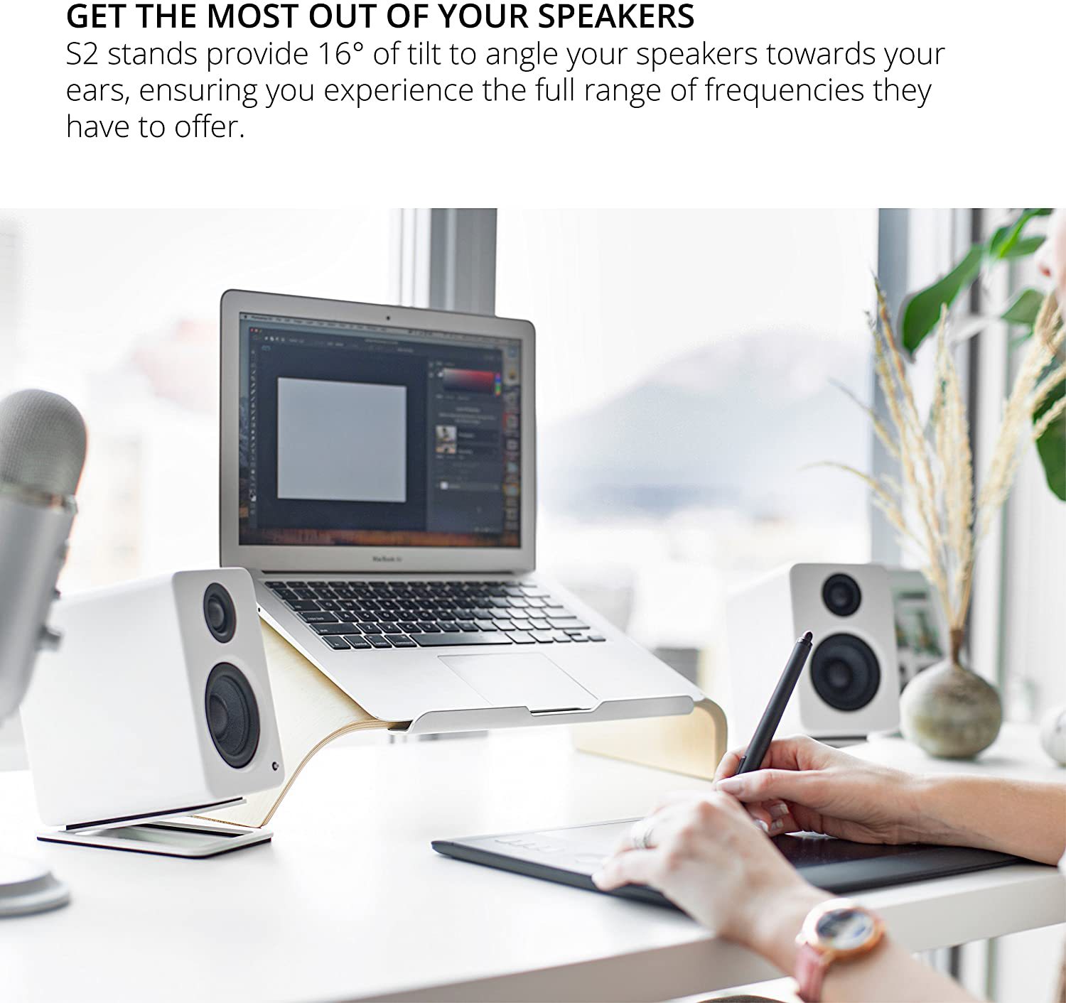 2pcs Desktop Speaker Stands fo - Speaker Desk Setup ulasan dan harga
