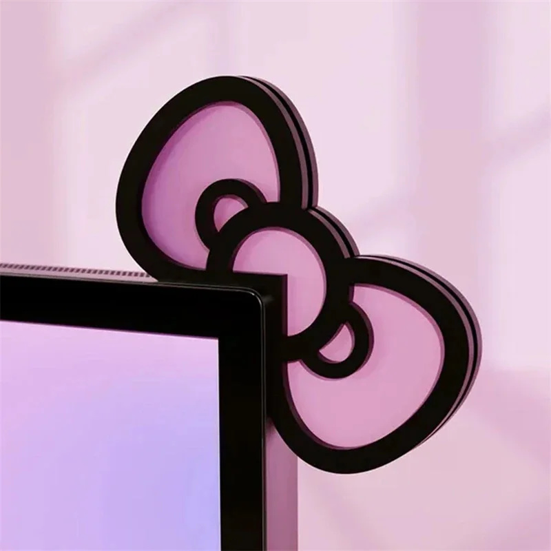 Kawaii Pink Acrylic Bow Monito - Setup Desk Monitor ulasan dan harga