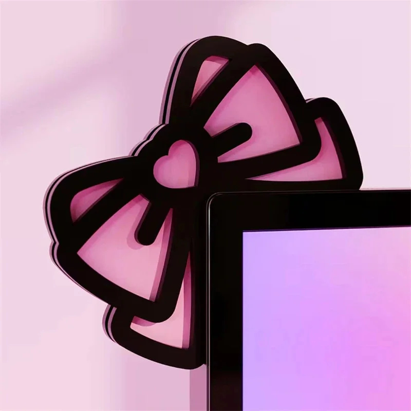 Kawaii Pink Acrylic Bow Monito - Setup Desk Monitor ulasan dan harga
