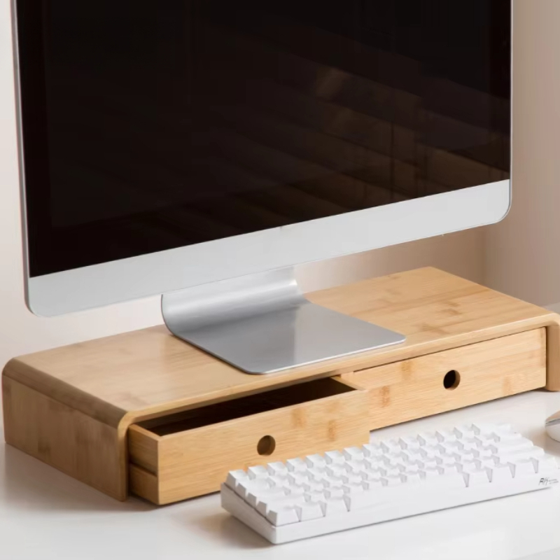 Bamboo Laptop Monitor Riser Ec - Desk Room Setup ulasan dan harga