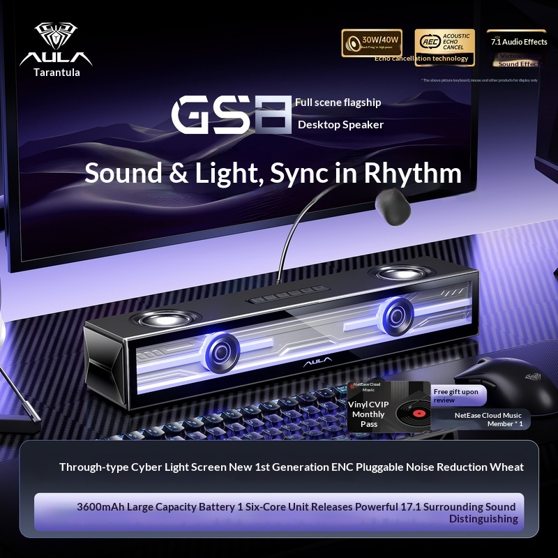 Aula Gs8 Gaming Speaker Deskto - Speaker Desk Setup ulasan dan harga