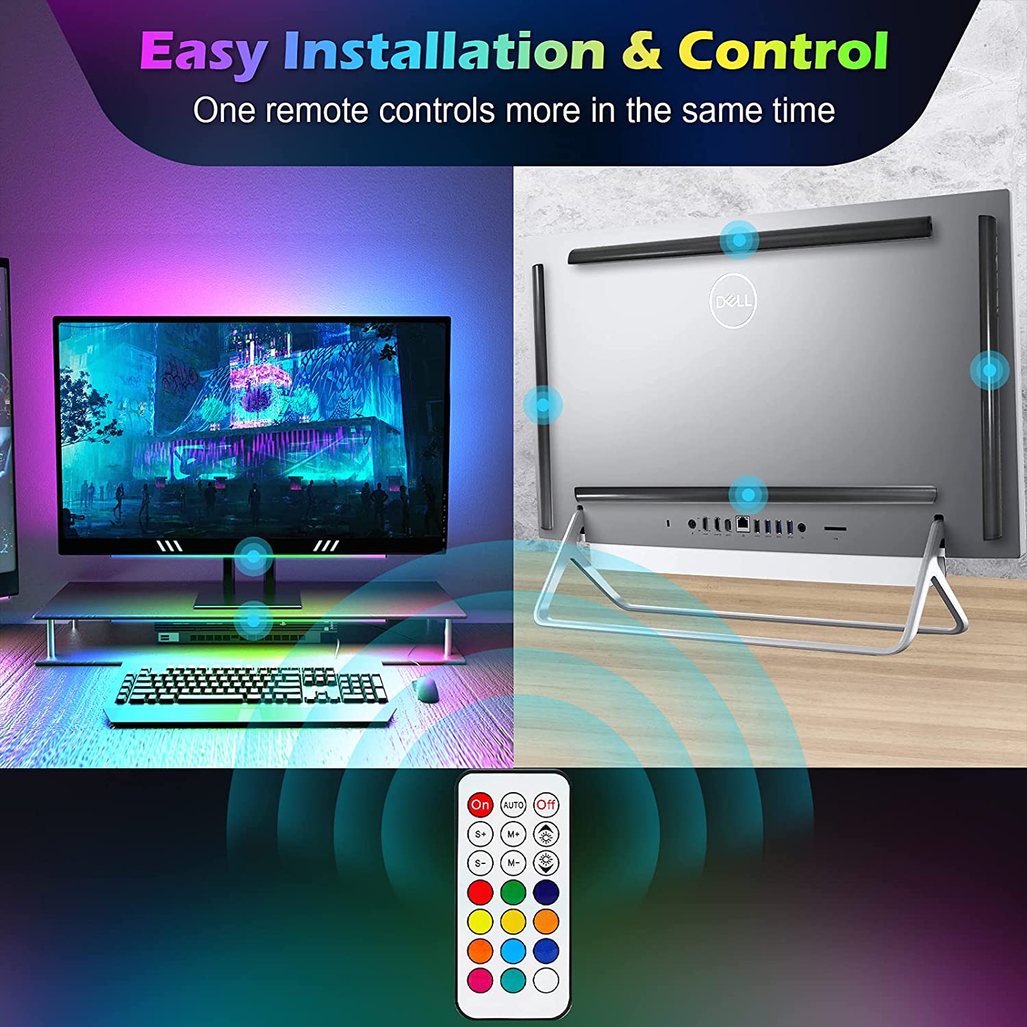 Under Monitor Light Bar RGB Dr - Desk Room Setup ulasan dan harga