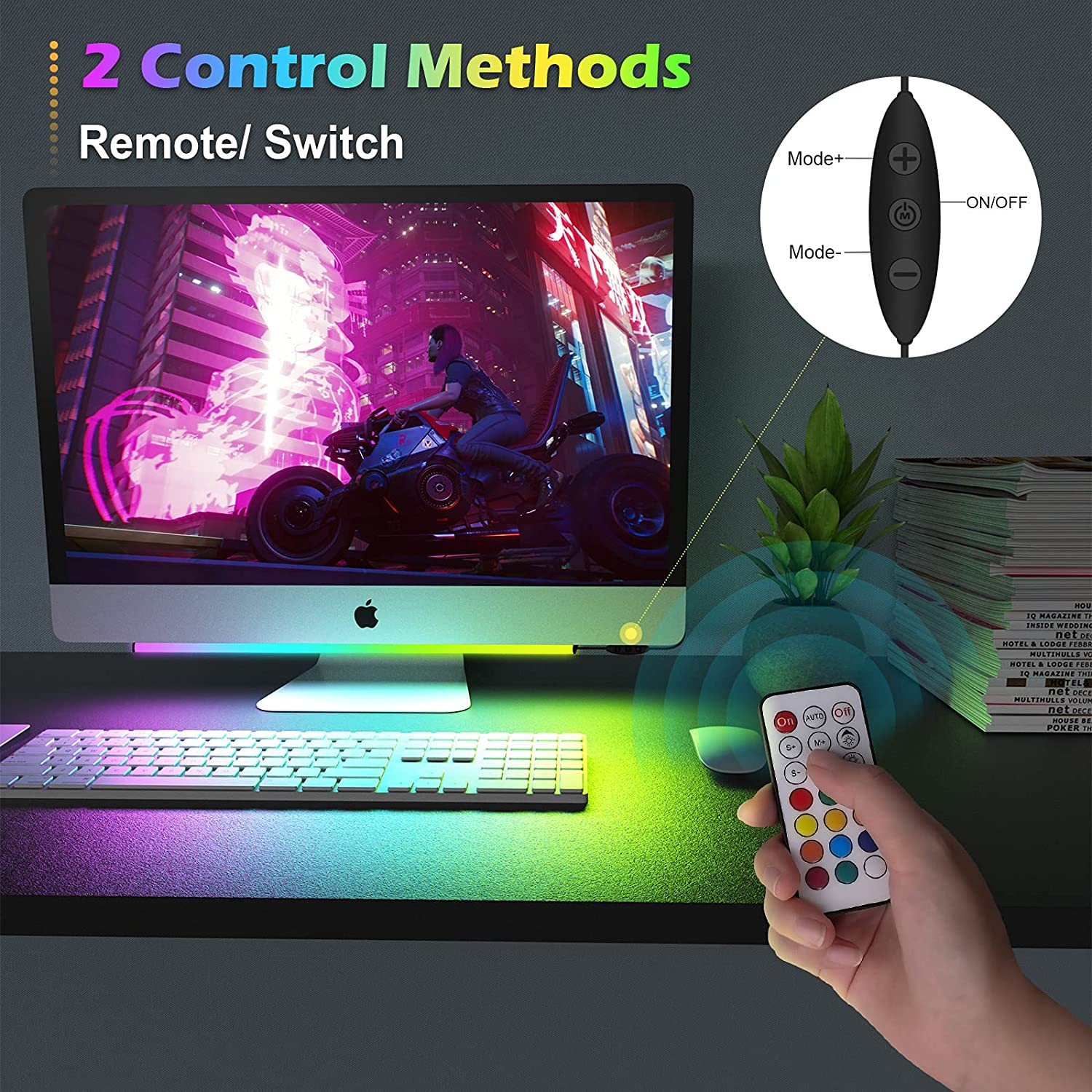 Under Monitor Light Bar RGB Dr - Desk Room Setup ulasan dan harga