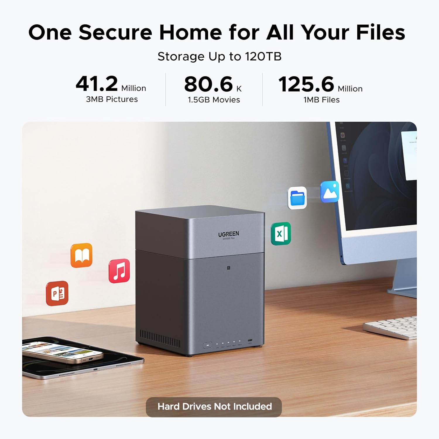 UGREEN NAS DH4300 Plus 4 Bay D - Desk Setup Organization ulasan dan harga